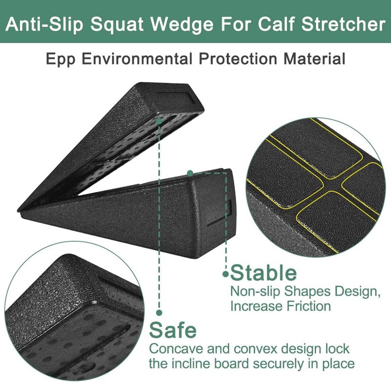Grope Slant Board Squat Wedge for Calf Stretching，3 Pcs 12" x 6.3" Foot Stretcher Balance Board for Plantar Fasciitis, Adjustable Foam Slant Board Wedge Great for Exercises - Image 5